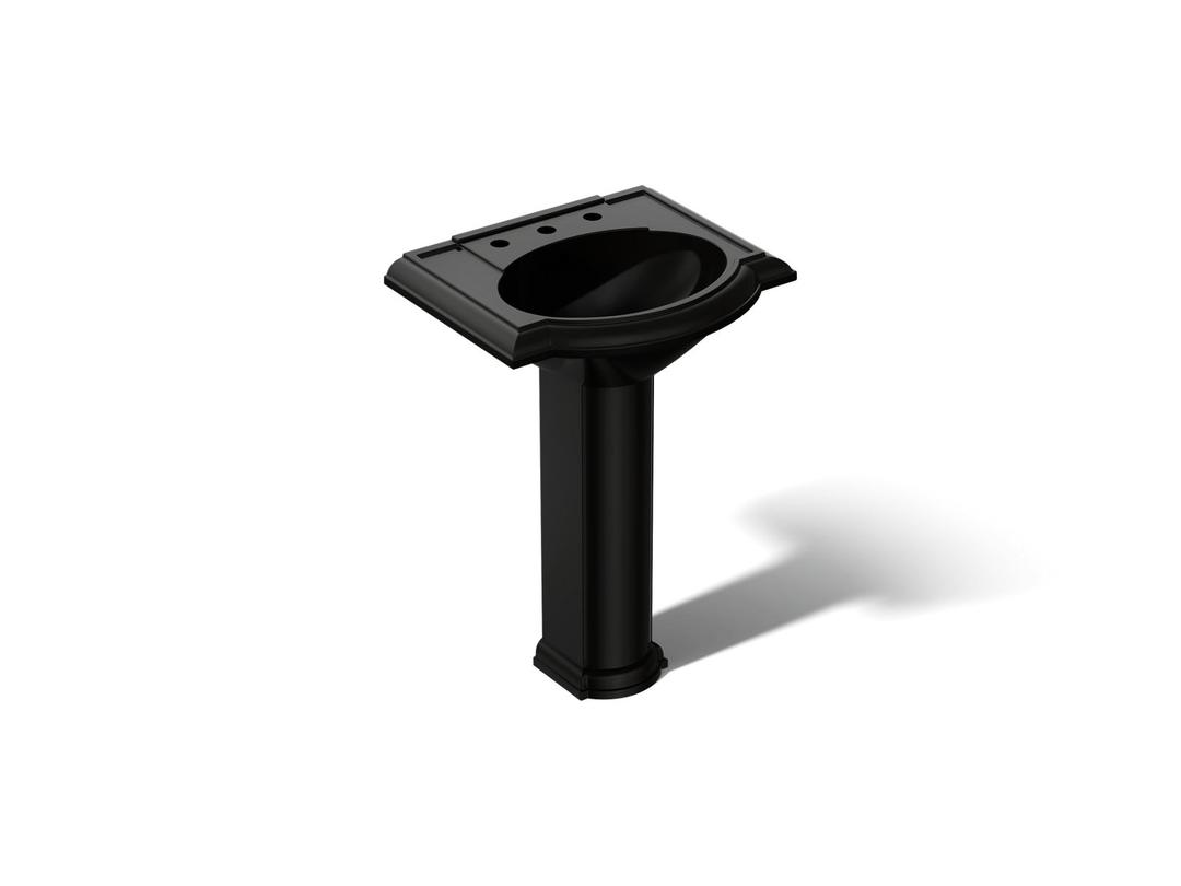 Kohler Devonshire 24-1/4'' rectangular pedestal bathroom sink - Black by Kohler