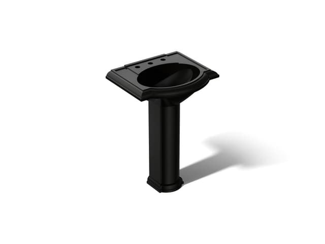 Kohler Devonshire 24-1/4'' rectangular pedestal bathroom sink - Black