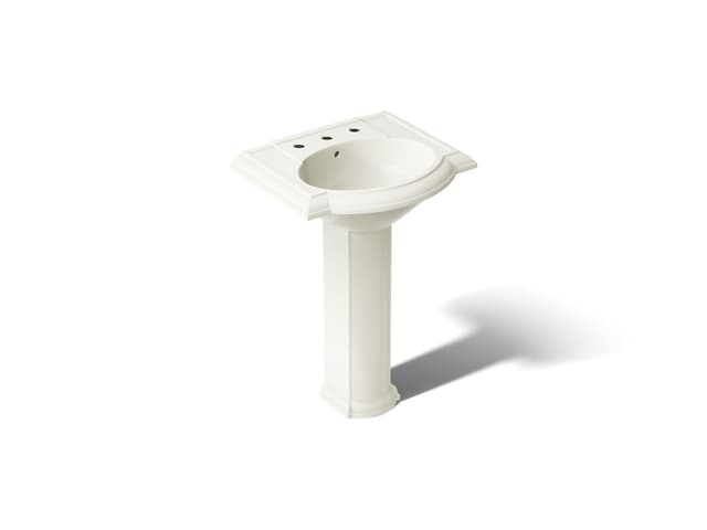 Kohler Devonshire 24-1/4'' rectangular pedestal bathroom sink - Biscuit