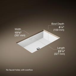 Kathryn 24'' rectangular undermount bathroom sink with glazed underside - image 3