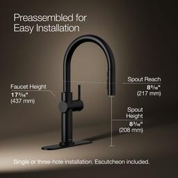 Crue Pull-down kitchen sink faucet with three-function sprayhead - image 3