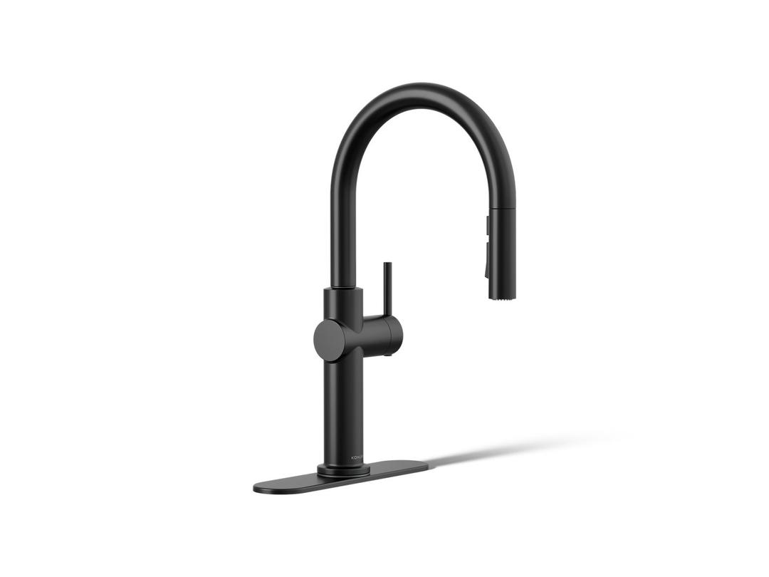Crue Pull-down kitchen sink faucet with three-function sprayhead by Kohler