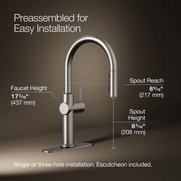 Crue Pull-down kitchen sink faucet with three-function sprayhead - image 3