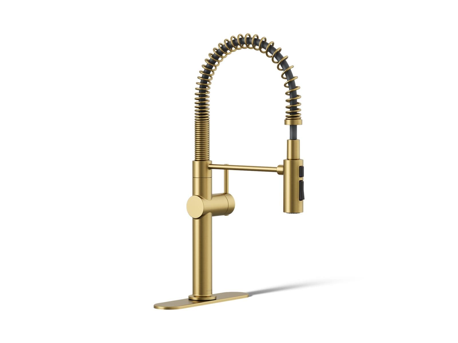 Kohler Crue Semi-professional kitchen sink faucet with three-function sprayhead - Vibrant Brushed Moderne Brass by Kohler