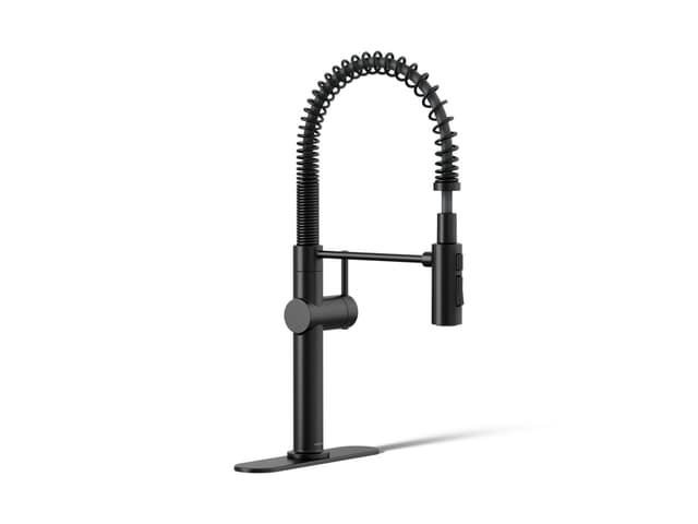 Kohler Crue Semi-professional kitchen sink faucet with three-function sprayhead - Matte Black