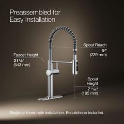 Crue Semi-professional kitchen sink faucet with three-function sprayhead - image 3