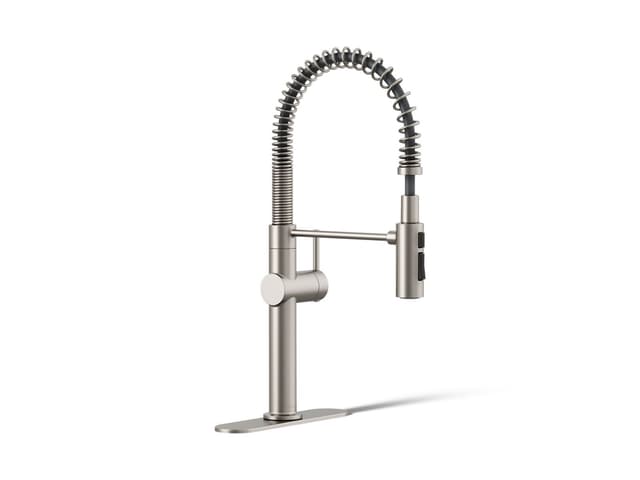 Kohler Crue Semi-professional kitchen sink faucet with three-function sprayhead - Vibrant Stainless