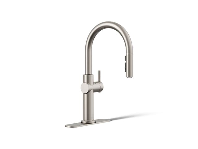 Kohler Crue Touchless pull-down kitchen sink faucet with three-function sprayhead - Vibrant Stainless