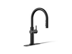 Kohler Crue Touchless pull-down kitchen sink faucet with KOHLER KonnectE and three-function sprayhead - Matte Black - image 1