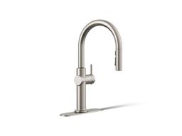 Kohler Crue Touchless pull-down kitchen sink faucet with KOHLER KonnectE and three-function sprayhead - Vibrant Stainless - image 1