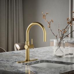 Kohler Crue Single-handle bar sink faucet - Vibrant Brushed Moderne Brass - image 2