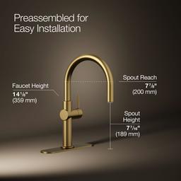 Kohler Crue Single-handle bar sink faucet - Vibrant Brushed Moderne Brass - image 3