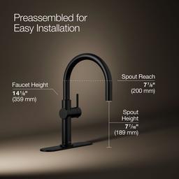 Kohler Crue Single-handle bar sink faucet - Matte Black - image 3