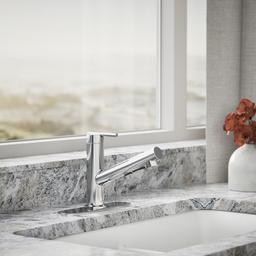 Kohler Crue Pull-out kitchen sink faucet with three-function sprayhead - Polished Chrome - image 2