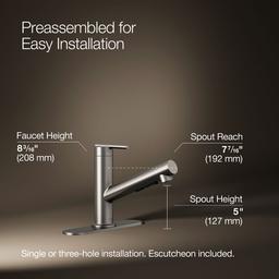 Crue Pull-out kitchen sink faucet with three-function sprayhead - image 3