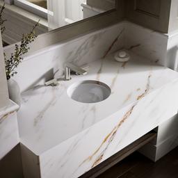 Kohler Compass 13-1/4'' round drop-in/undermount bathroom sink, no overflow - White - image 2