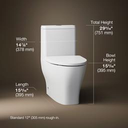 ReachE Curv One-piece compact elongated toilet with skirted trapway, dual-flush - image 3