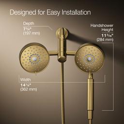 Kohler Purist 2-in-1 multifunction 2.5 gpm shower combo kit - Vibrant Brushed Moderne Brass - image 3