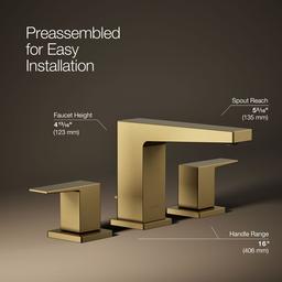 Kohler Honesty Widespread Bathroom Sink Faucet, 1.2 Gpm - Vibrant Brushed Moderne - Brass - image 3