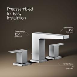 Kohler Honesty Widespread bathroom sink faucet, 1.2 gpm - Polished Chrome - image 3
