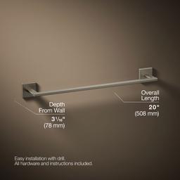 Kohler Square 18'' towel bar - Vibrant Brushed Nickel - image 3