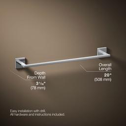 Kohler Square 18'' towel bar - Polished Chrome - image 3