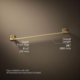 Kohler Square 24'' towel bar - Vibrant Brushed Moderne Brass - image 3