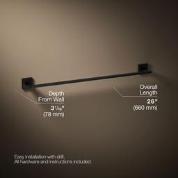 Kohler Square 24'' towel bar - Matte Black - image 3