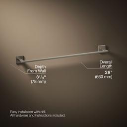 Kohler Square 24'' towel bar - Vibrant Brushed Nickel - image 3