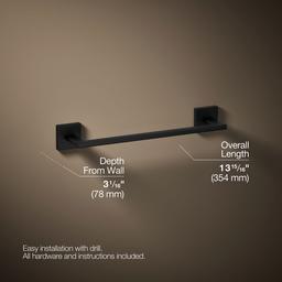 Kohler Square 12'' towel bar - Matte Black - image 3