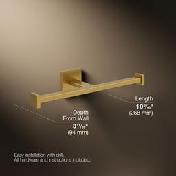 Kohler Square Double toilet paper holder - Vibrant Brushed Moderne Brass - image 3