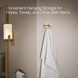 Kohler Square Robe hook - Vibrant Brushed Moderne Brass - image 4