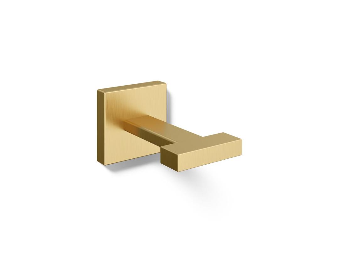 Kohler Square Robe hook - Vibrant Brushed Moderne Brass by Kohler