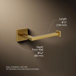 Kohler Square Toilet paper holder - Vibrant Brushed Moderne Brass - image 3