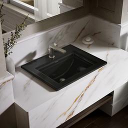 Kohler Memoirs Stately 22-3/4'' rectangular drop-in bathroom sink - Black - image 2