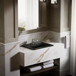 Kohler Memoirs Stately 22-3/4'' rectangular drop-in bathroom sink - Black - image 4