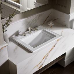 Kohler Memoirs Stately 22-3/4'' rectangular drop-in bathroom sink - White - image 2