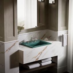 Kohler Memoirs Stately 22-3/4'' rectangular drop-in bathroom sink - Teal - image 4