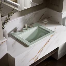 Kohler Memoirs Stately 22-3/4'' rectangular drop-in bathroom sink - Aspen Green - image 2