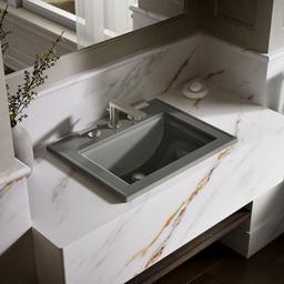 Kohler Memoirs Stately 22-3/4'' rectangular drop-in bathroom sink - Thunder Grey - image 2