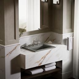 Kohler Memoirs Stately 22-3/4'' rectangular drop-in bathroom sink - Thunder Grey - image 4