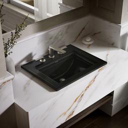 Kohler Memoirs Stately 22-3/4'' rectangular drop-in bathroom sink - Black - image 2