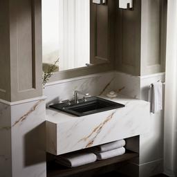 Kohler Memoirs Stately 22-3/4'' rectangular drop-in bathroom sink - Black - image 4