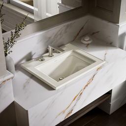 Kohler Memoirs Stately 22-3/4'' rectangular drop-in bathroom sink - Biscuit - image 2