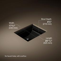 Kohler Memoirs 20'' rectangular undermount bathroom sink - Black - image 3