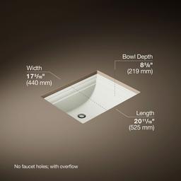 Kohler Memoirs 20'' rectangular undermount bathroom sink - Dune - image 3