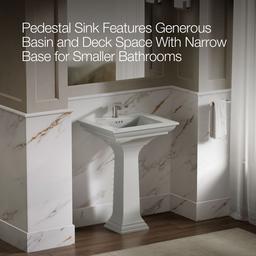 Kohler Memoirs Stately 25'' rectangular pedestal bathroom sink - Ice Grey - image 4