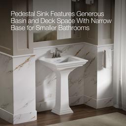 Kohler Memoirs Stately 25'' rectangular pedestal bathroom sink - White - image 4