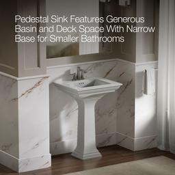 Kohler Memoirs Stately 25'' rectangular pedestal bathroom sink - Ice Grey - image 4