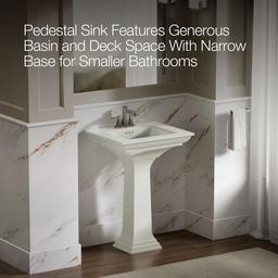 Kohler Memoirs Stately 25'' rectangular pedestal bathroom sink - Dune - image 4